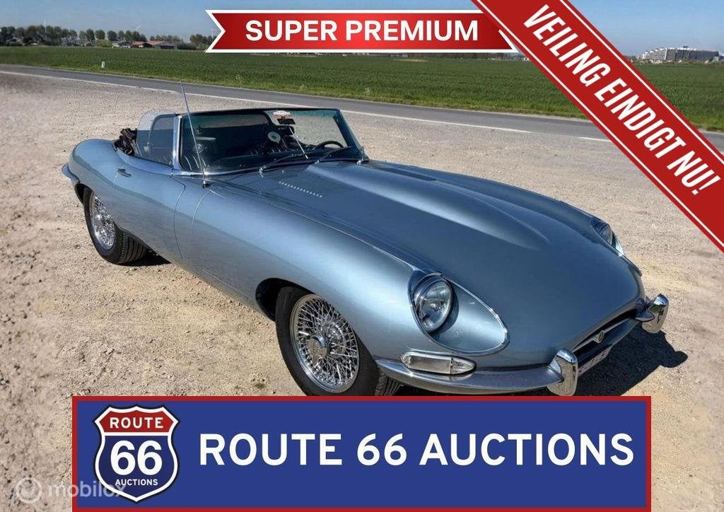 Jaguar E-Type Series 1.5 | 1968 | Route 66 Auctions, Autos, Achat, Entreprise, Boîte manuelle, Autre carrosserie