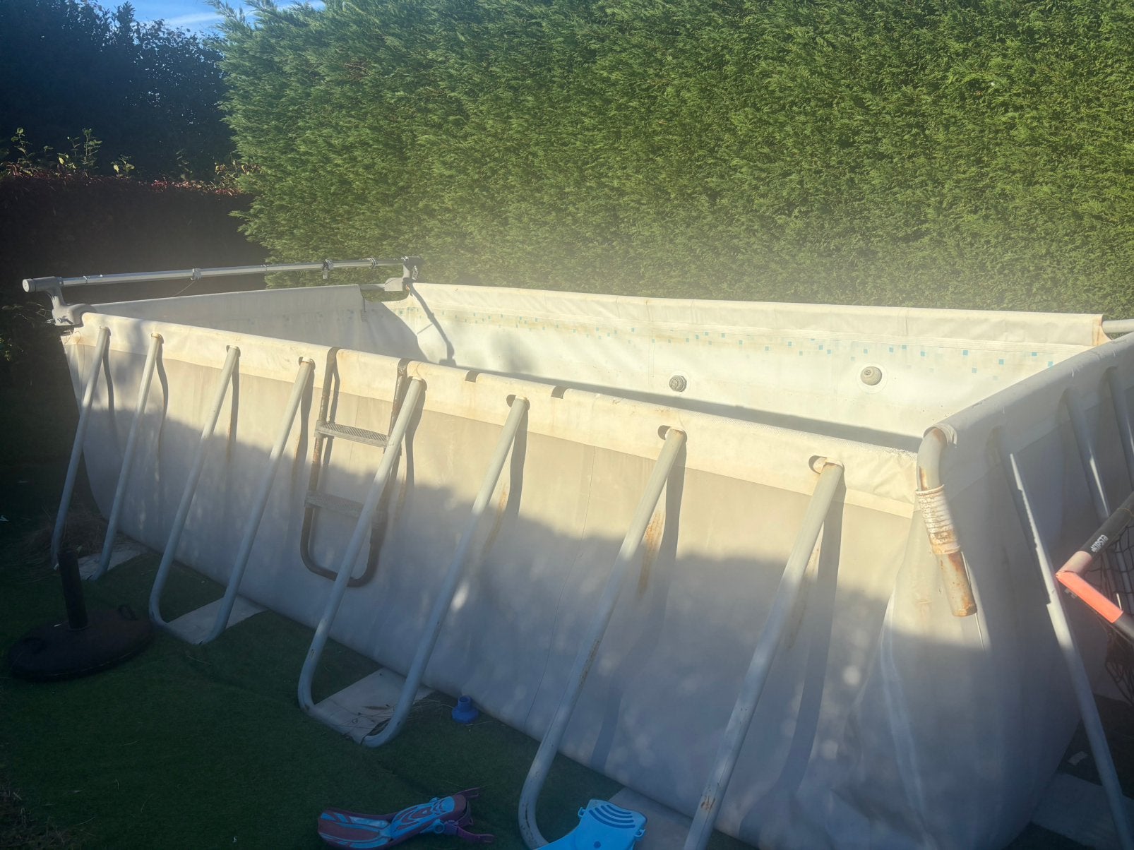 Bestway Power Steel zwembad 488 x 244 cm, Tuin en Terras, Ophalen, Gebruikt