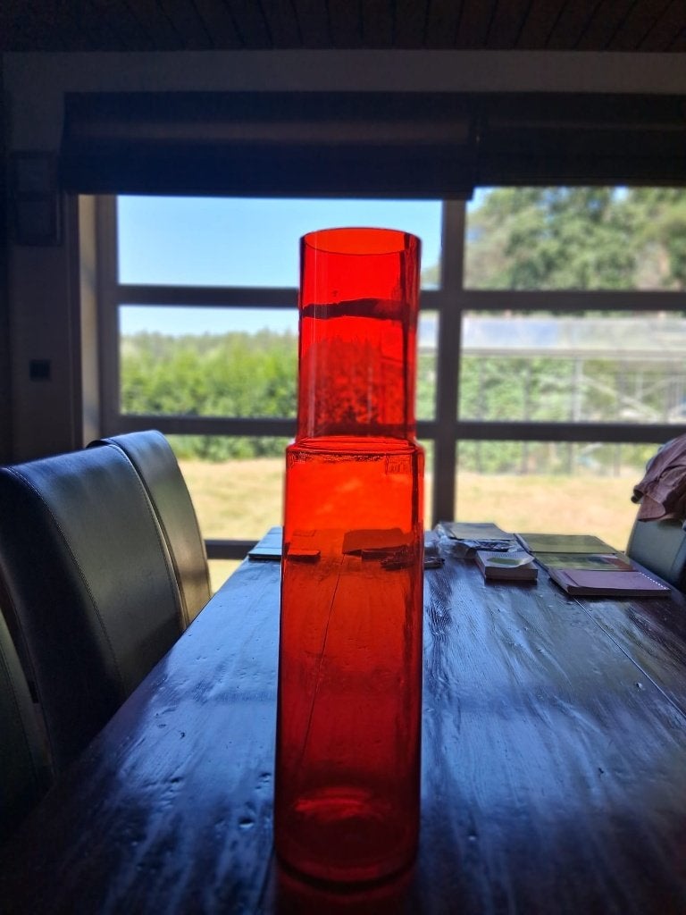 XXL Vintage Space Age Vloervaas Rood – Jaren '70, Antiquités & Art, Art | Objets design, Vase, Verre, Rouge, Enlèvement