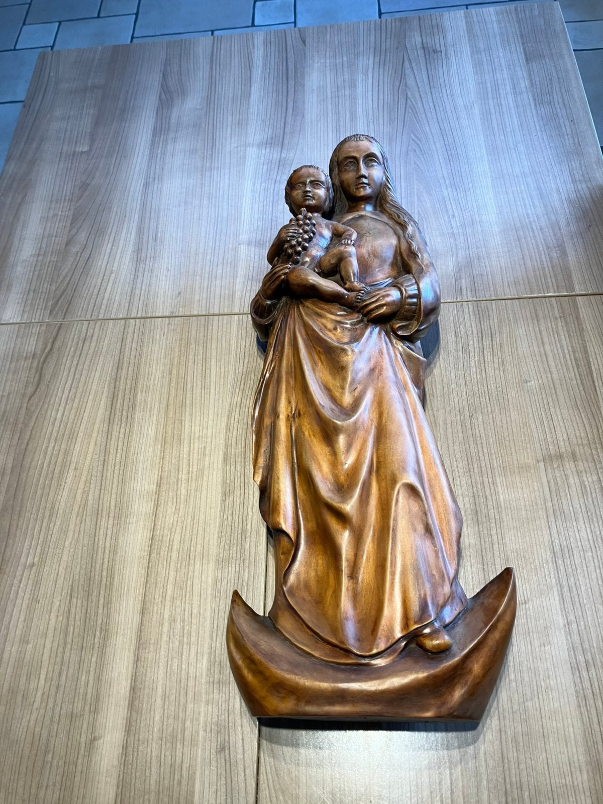 Houten mariabeeld, Antiek en Kunst, Ophalen