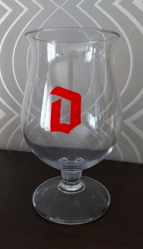 Duvel glas 'rode D' tritan, Ophalen of Verzenden, Bierglas