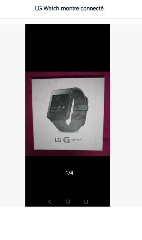 LG Watch montre connecté, Étanche, Enlèvement, Noir, GPS