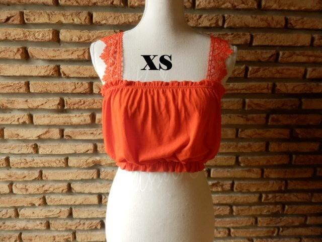 (65) -top femme t.XS orange - primark -, Sans manches, Enlèvement ou Envoi, Primark, Comme neuf