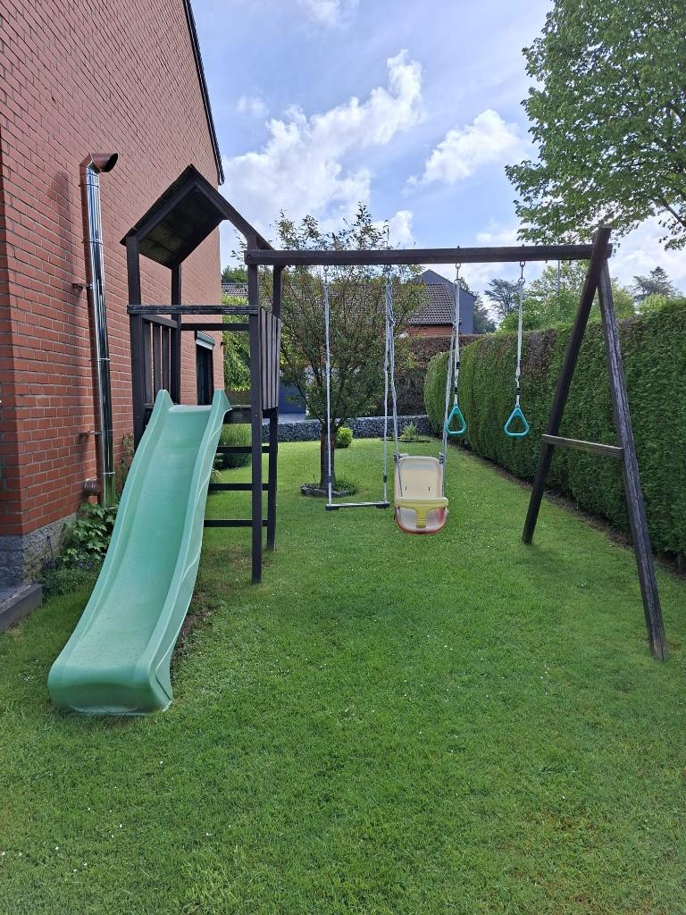 aire de jeux en bois avec toboggan pour jardin, Enfants & Bébés, Enlèvement, Utilisé, Balançoire