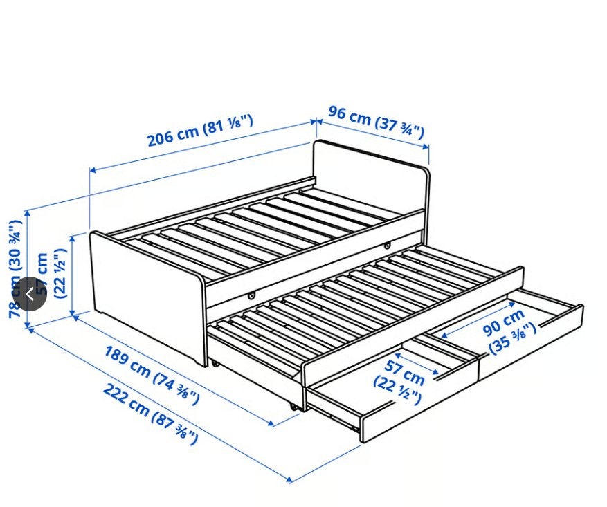 Eénpersoonsbed + onderbed (model zoals IKEA)  GRATIS, Ophalen, Eenpersoons, Wit, Rustiek