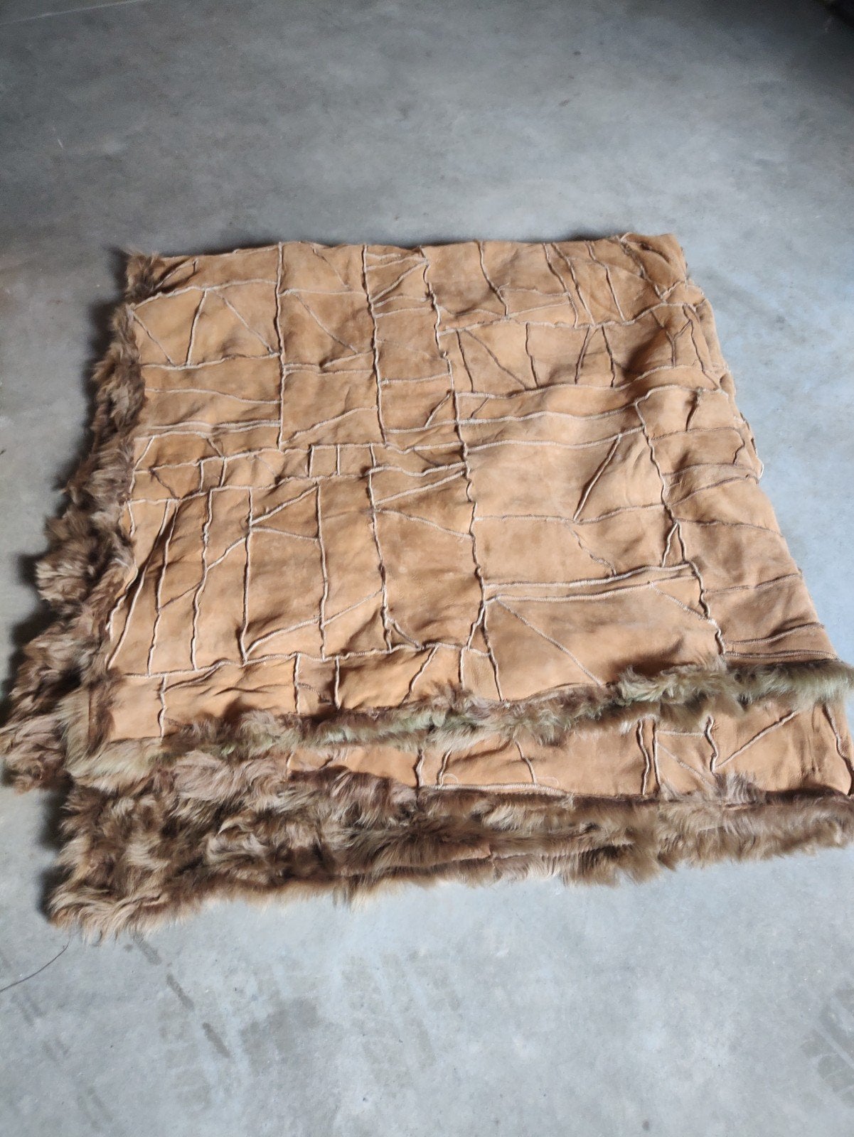plaid marron 2x2m, Fausse fourrure, 200 cm, Comme neuf, Enlèvement