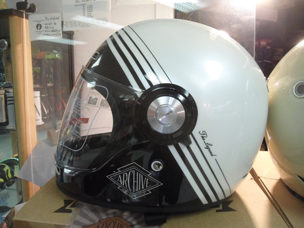 Retro helmen nu voor maar € 75 Fibre composit., Motoren, Dames, Integraalhelm, Ophalen, Nieuw met kaartje