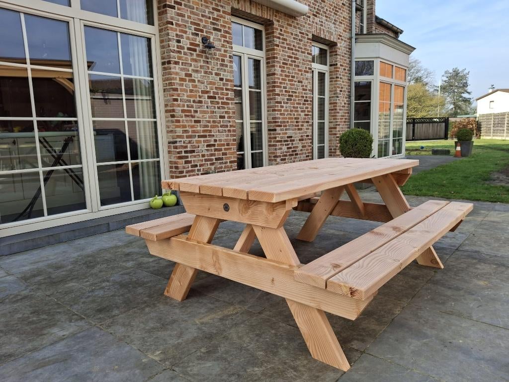 Handgemaakte Douglas Picknicktafels | Vanaf € 405, Tuin en Terras, Picknicktafels, Nieuw, Rechthoekig, Hout, Inklapbaar, Ophalen