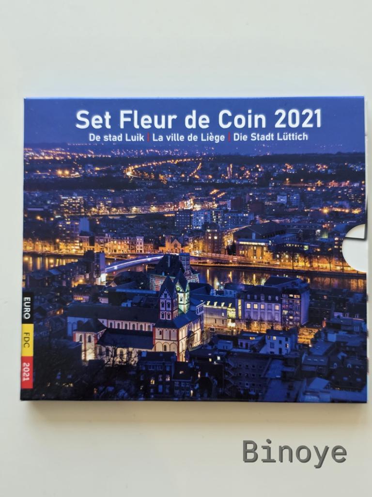 Set euro Belgique 2021 Liège FDC + 2 x 2,5€, Ophalen of Verzenden, België, Setje