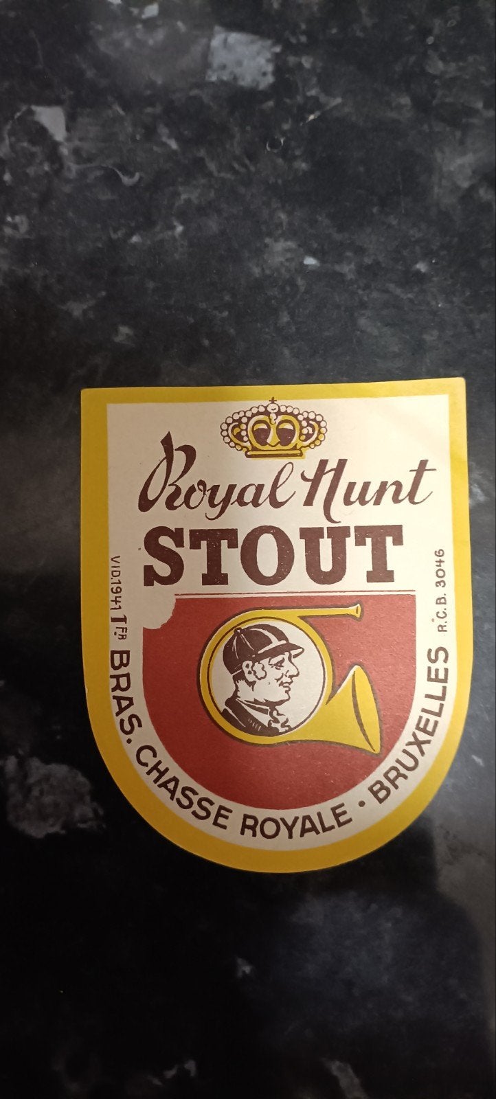 oud bieretiket royal Hunt stout br Chasse royale Bruxelles, Collections, Enlèvement ou Envoi