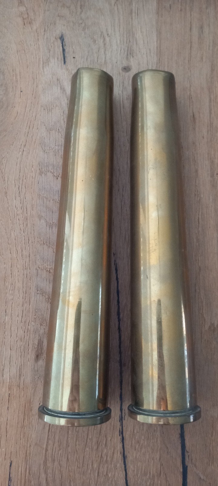 === Paire d'étuis Bofors belges vides de 40 mm 1939 WW2 ===, Enlèvement ou Envoi, Armée de terre, Douilles ou Pièces de fouille