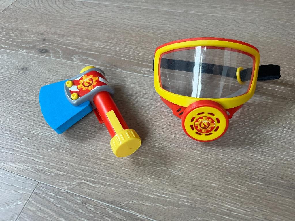 Brandweerman Sam masker en bijltje, Ophalen of Verzenden