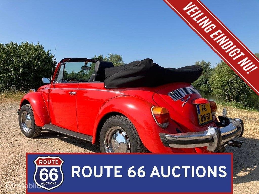 Volkswagen Beetle Cabriolet | 1978 | Route 66 Auctions, Auto's, Volkswagen, Zwart, Bedrijf, Handgeschakeld