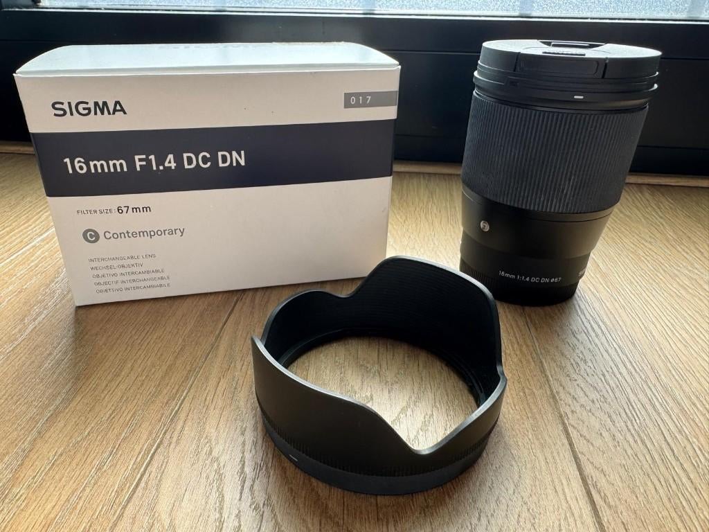 Sigma 16 mm f/1.4 DC DN - Sony E-houder, Ophalen of Verzenden, Zo goed als nieuw, Groothoeklens