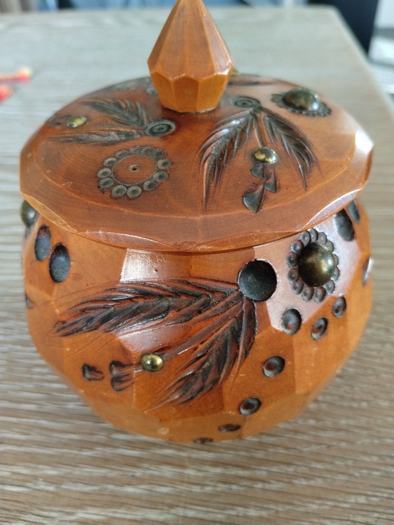 vintage houten doosje houtsnijwerk, Antiek en Kunst, Ophalen of Verzenden, Hout, Houtsnijwerk