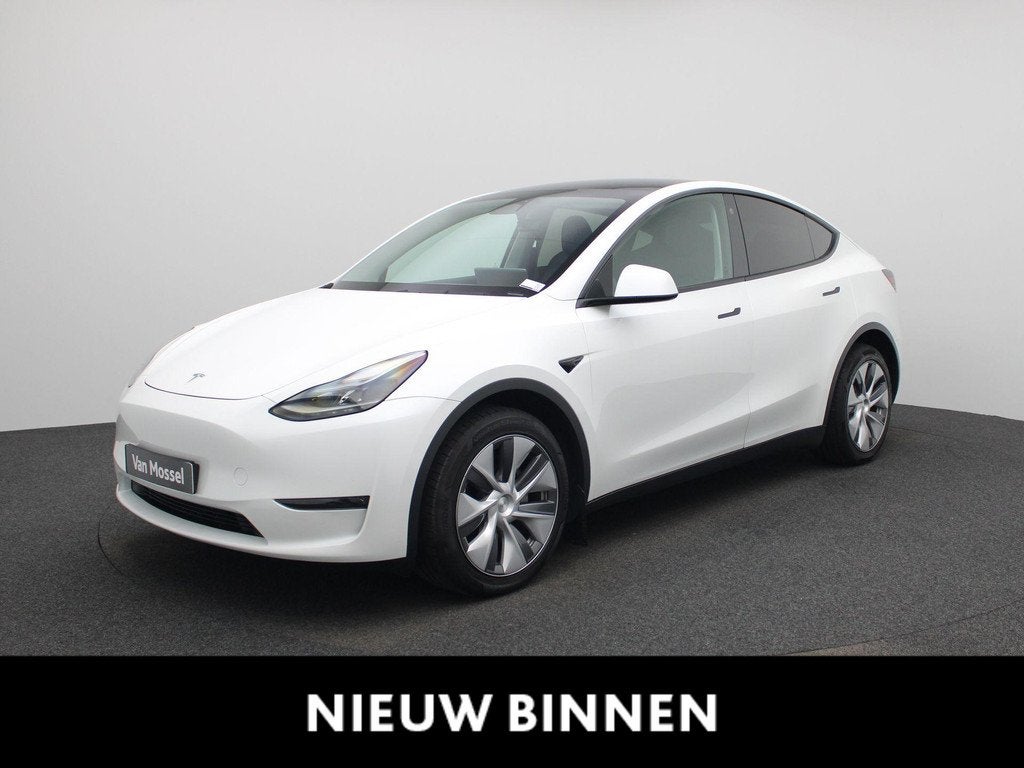 TESLA Model Y Long Range Dual Motor AWD, Auto's, Stof, Gebruikt, Wit, 5 zetels