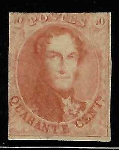 Belgique #12 S.M. le Roi Léopold I, type Médaillons oblongs., Timbres & Monnaies, Sans timbre, Enlèvement ou Envoi, Non oblitéré
