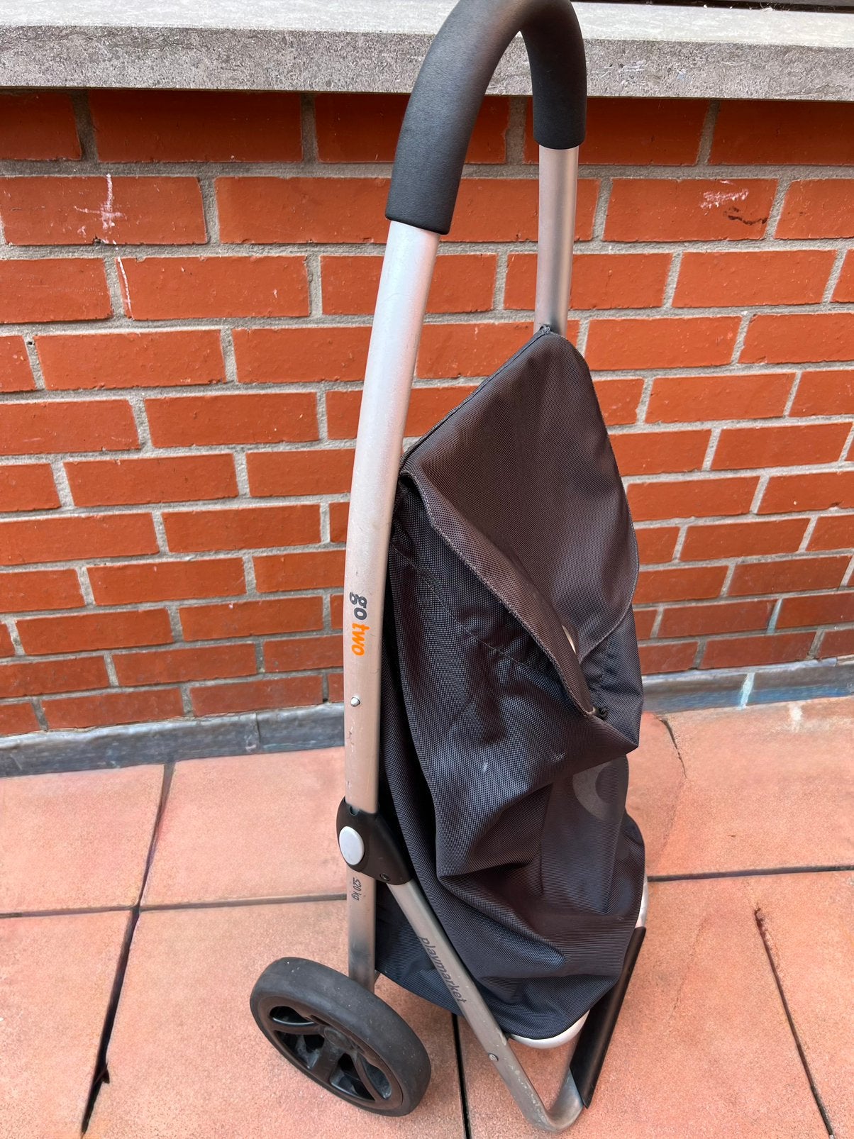 Boodschappen trolley playmarket go two donker grijs, Ophalen, Gebruikt, Grijs, Wieltjes