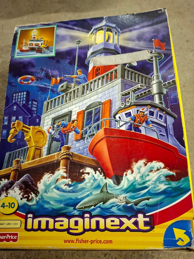 Vuurtoren met boot van imaginext Fischer Price, Ophalen, Zo goed als nieuw