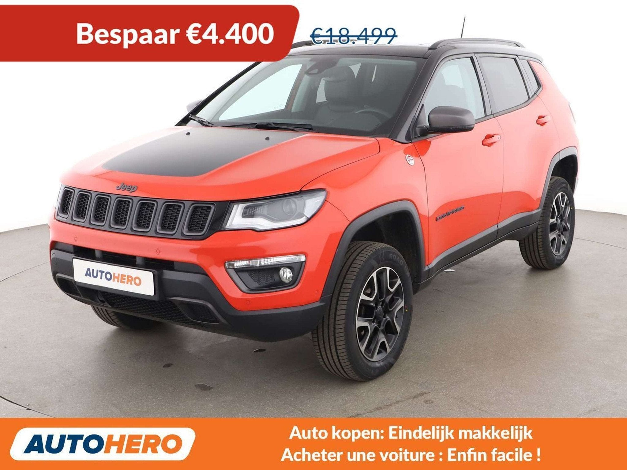 Jeep Compass 2.0 M-Jet Trailhawk 4WD (bj 2019, automaat), Auto's, Automaat, 1706 kg, Zwart, Overige kleuren