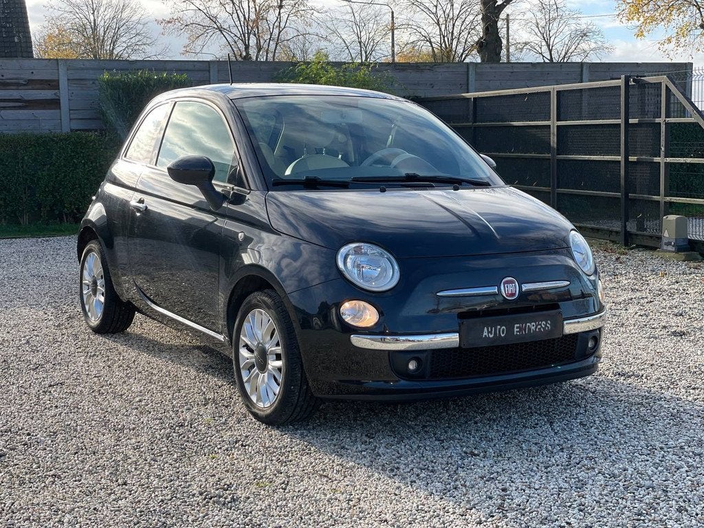 Fiat 500Fiat 500/1.2 Benzine/Clima/82000 KM/OpenDak/Garantie, Auto's, Voorwielaandrijving, 4 zetels, Zwart, Bedrijf