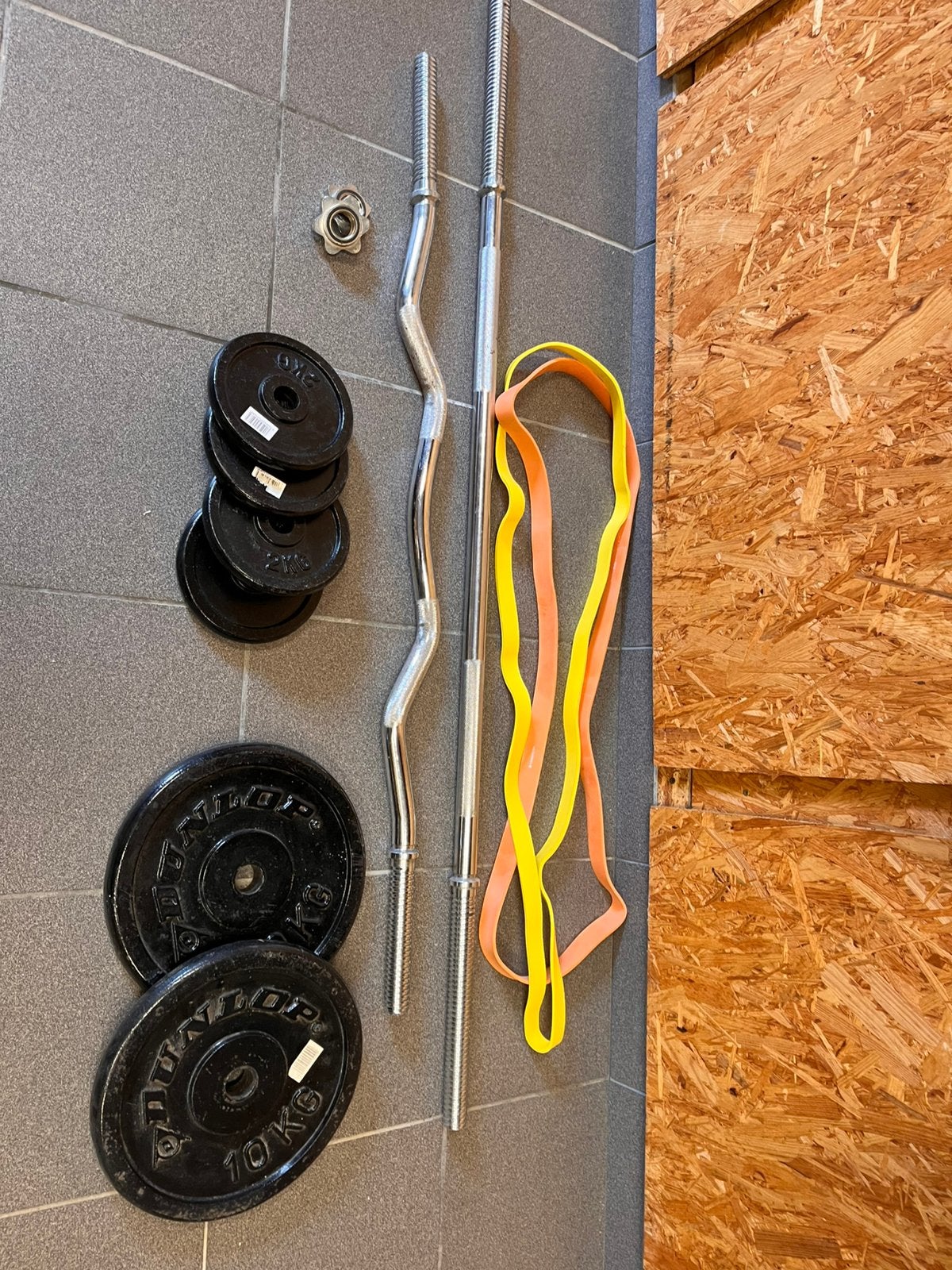 Barres de fitness + haltères, Sports & Fitness, Enlèvement, Comme neuf