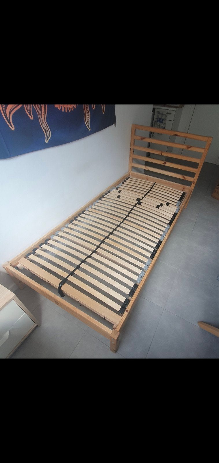 bed  90x200 met lattenbodem, Ophalen, Gebruikt, 90 cm, Eenpersoons