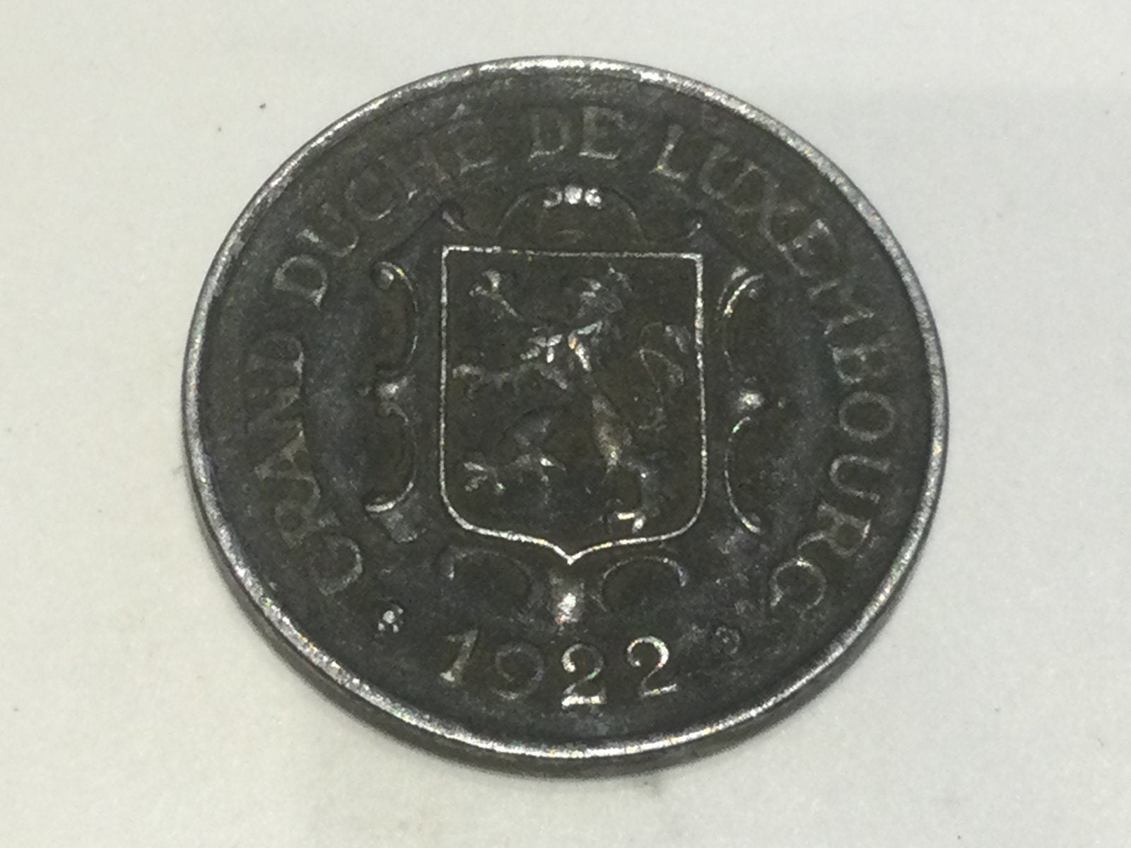Luxemburg 25 centimes 1922, Ophalen of Verzenden