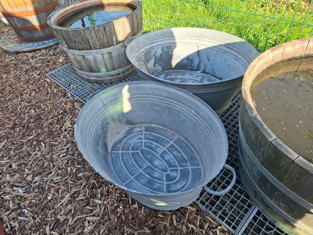 Ruime keuze in zinken/galvanise kuipen, ketels, bakken enz, Tuin en Terras, Bloembakken en Plantenbakken, Ophalen