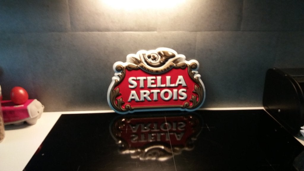 stella artois reclamebord in relief, Verzamelen, Ophalen, Reclamebord