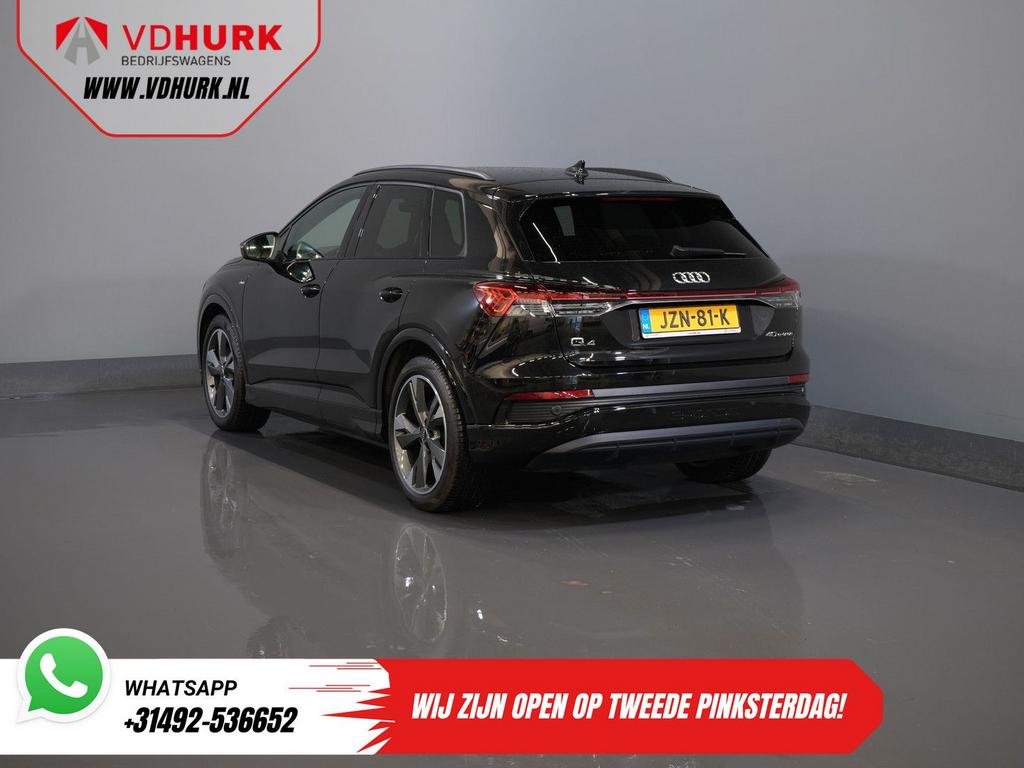 Audi Q4 e-tron 40 77kWh 523 km WLTP S-Line/ Pano/ Leder/ Key, Automaat, 82 kWh, Zwart, SUV of Terreinwagen