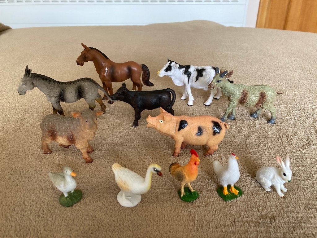 Boerderijdieren (12 stuks), Collections, Collections Animaux, Enlèvement ou Envoi, Comme neuf, Animal de ferme, Statue ou Figurine
