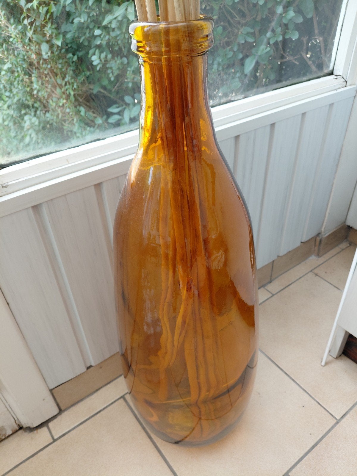 Oranje, zware hoge vaas, Maison & Meubles, Accessoires pour la Maison | Vases, Enlèvement, Orange, Verre