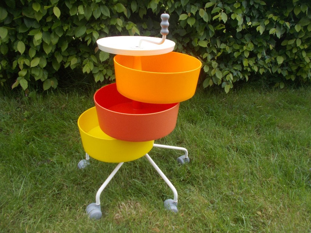 Desserte sur roulettes -couture IKEA PS "Klyftig",RARE, Rond, Comme neuf, Autres matériaux, VINTAGE