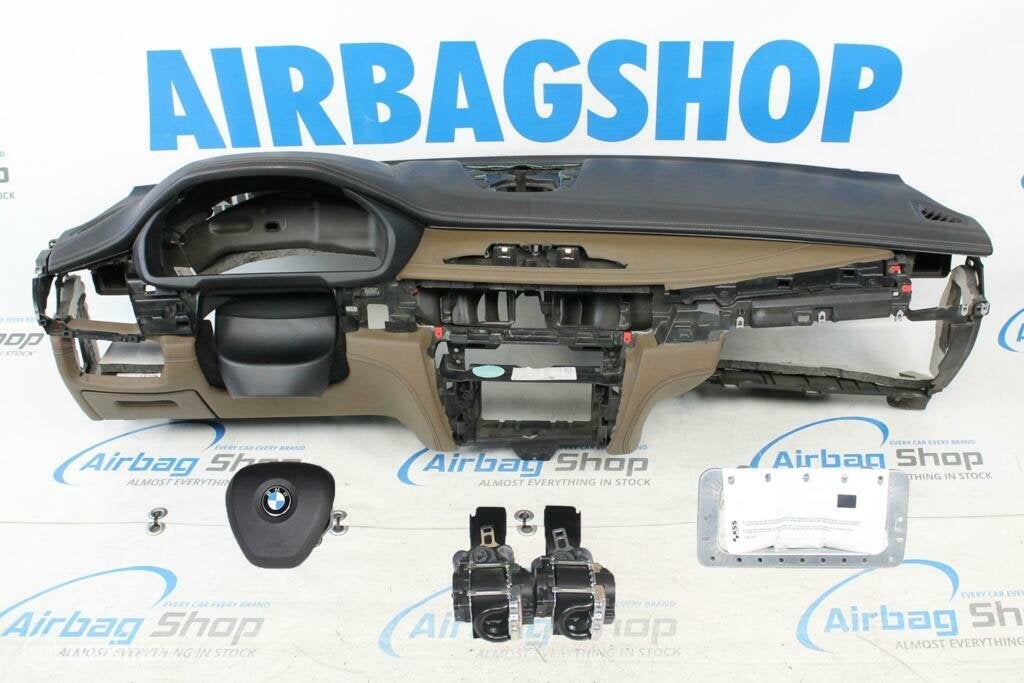 Airbag set Dashboard zwart/bruin HUD met stiksels BMW X5 F15