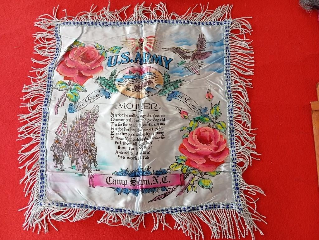US WW2 / housse de coussin / souvenir, Enlèvement ou Envoi, Armée de terre, Autres types