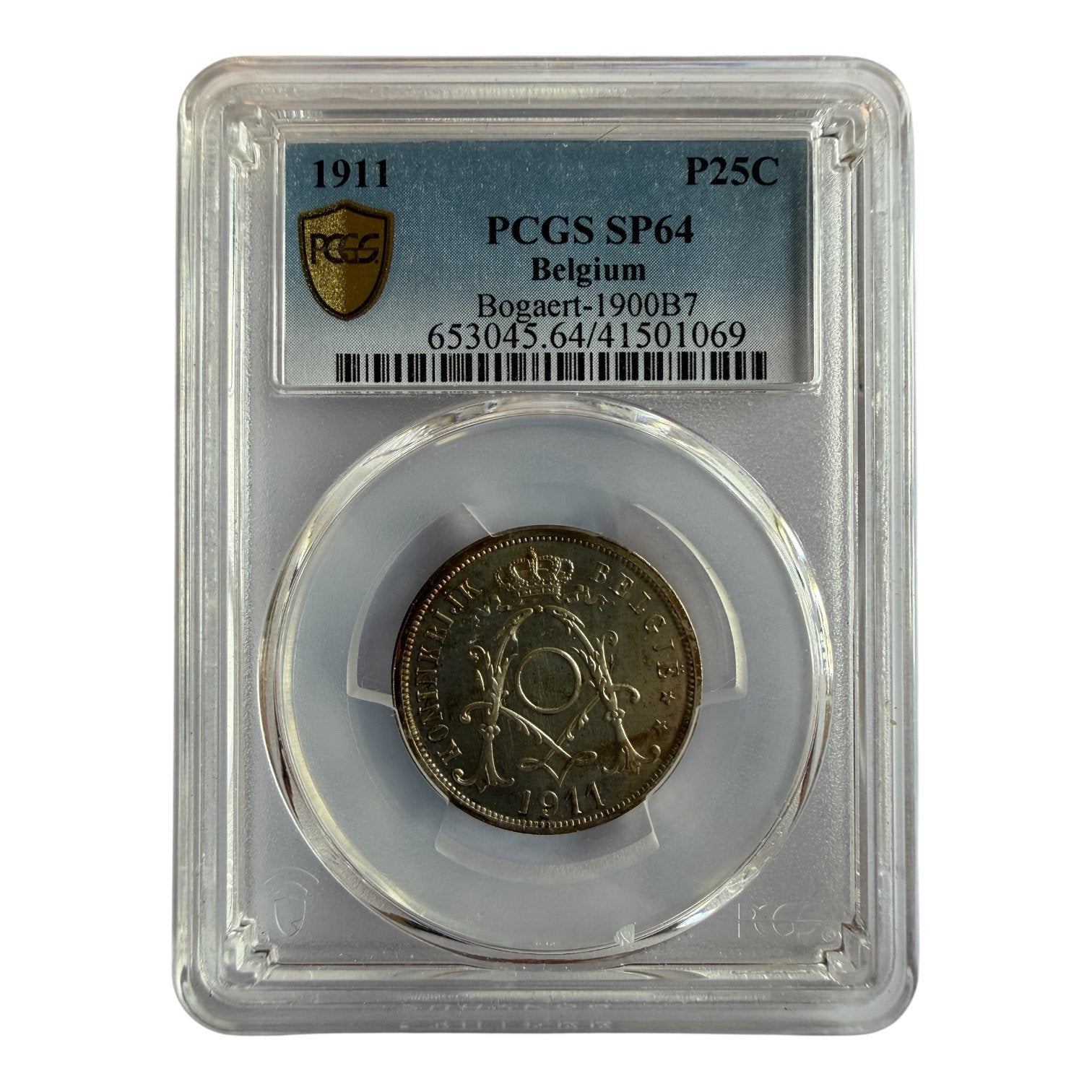 Belgique 25 Centiem 1911 ESSAI R1 Rare, Enlèvement