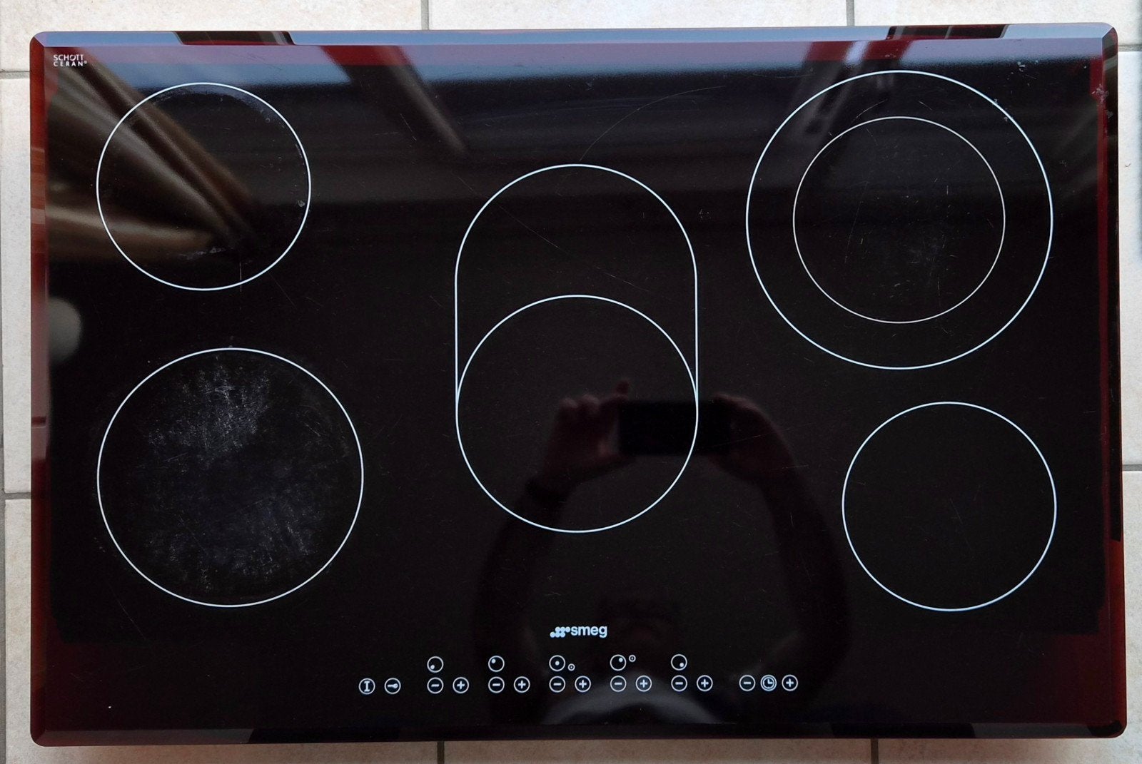 SMEG SE2773TC1 keramische kookplaat, Ophalen, Gebruikt, Inbouw, Elektrisch