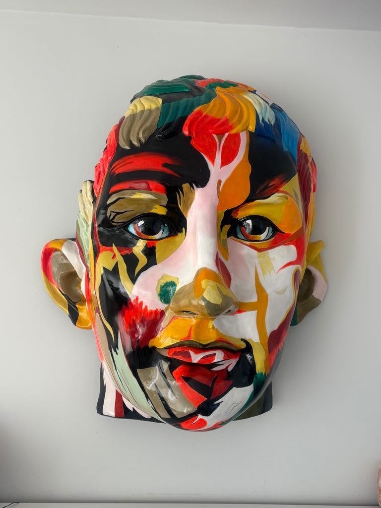 Pop-art Caesar polyester hoofd., Antiek en Kunst, Ophalen