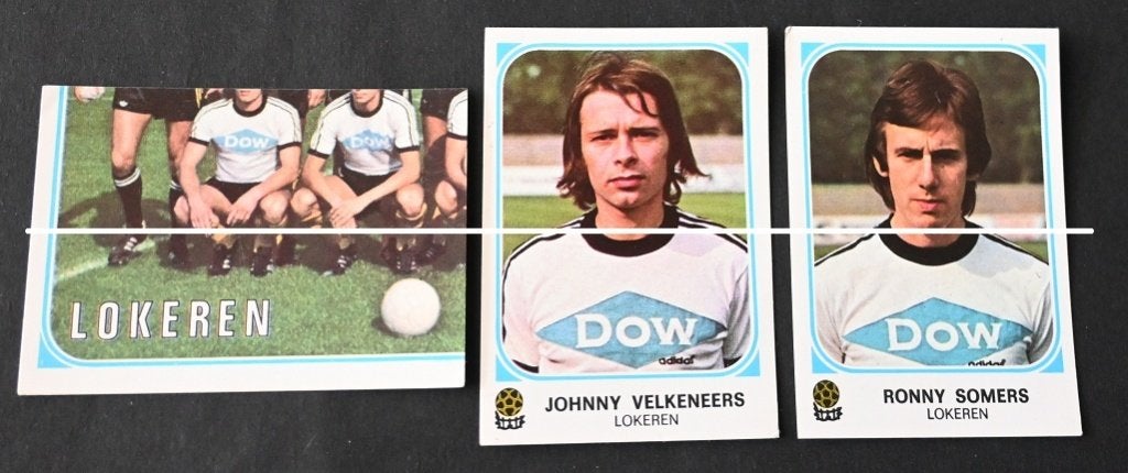 Panini/Football 77/Lokeren/3 autocollants, Collections, Envoi, Comme neuf, Affiche, Image ou Autocollant