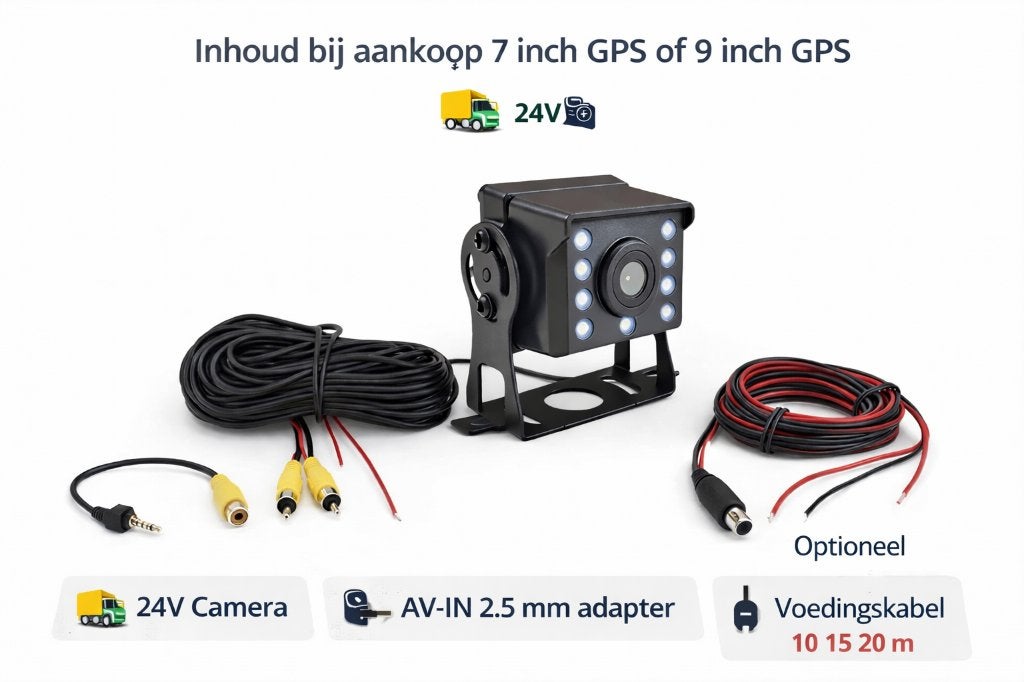 9 inch Auto, Mobilhome GPS met Achteruitrijcamera Bedraad, Caravans en Kamperen, Info@drktech.be, Oosterwennel 35 Genk, Nieuw