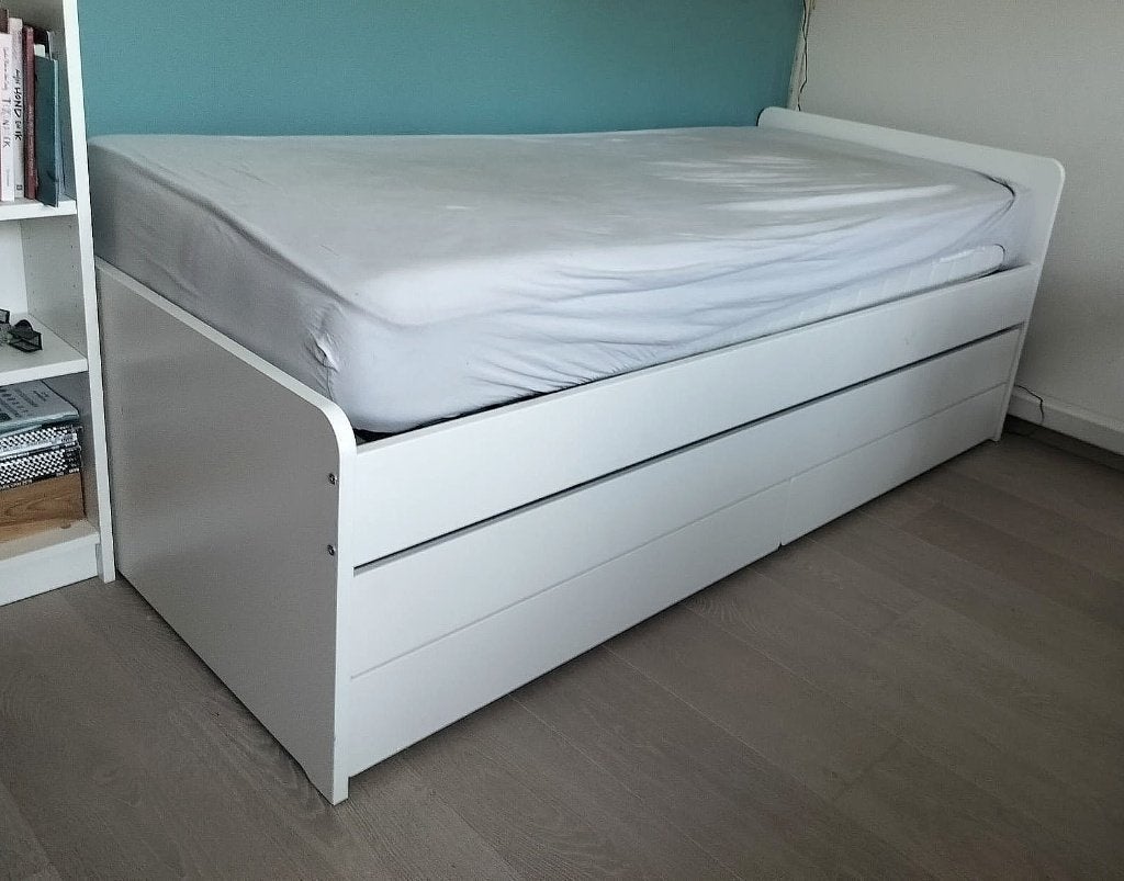 Bed 90x200 compleet, Huis en Inrichting, Slaapkamer | Bedden, Ophalen, Gebruikt, 90 cm, Eenpersoons