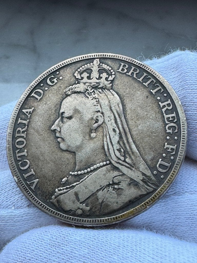 Verenigd Koninkrijk - 1 Crown 1891 (Victoria, Zilver), Postzegels en Munten, Ophalen of Verzenden, Overige landen, Losse munt