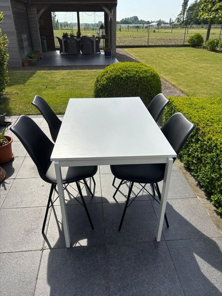 Tafel + 4 stoelen, Enlèvement, Utilisé, Quatre personnes, Rectangulaire