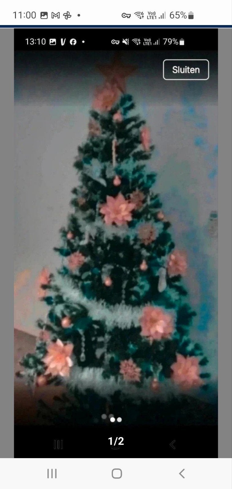 super mooi grote volle kerstboom met decoratie, Ophalen of Verzenden