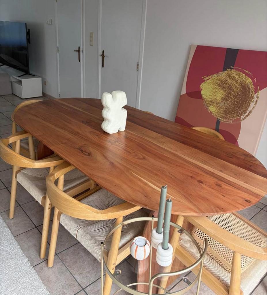 Table à manger 350€ au lieu de 800€ bois d’acacia, Ophalen, Zo goed als nieuw