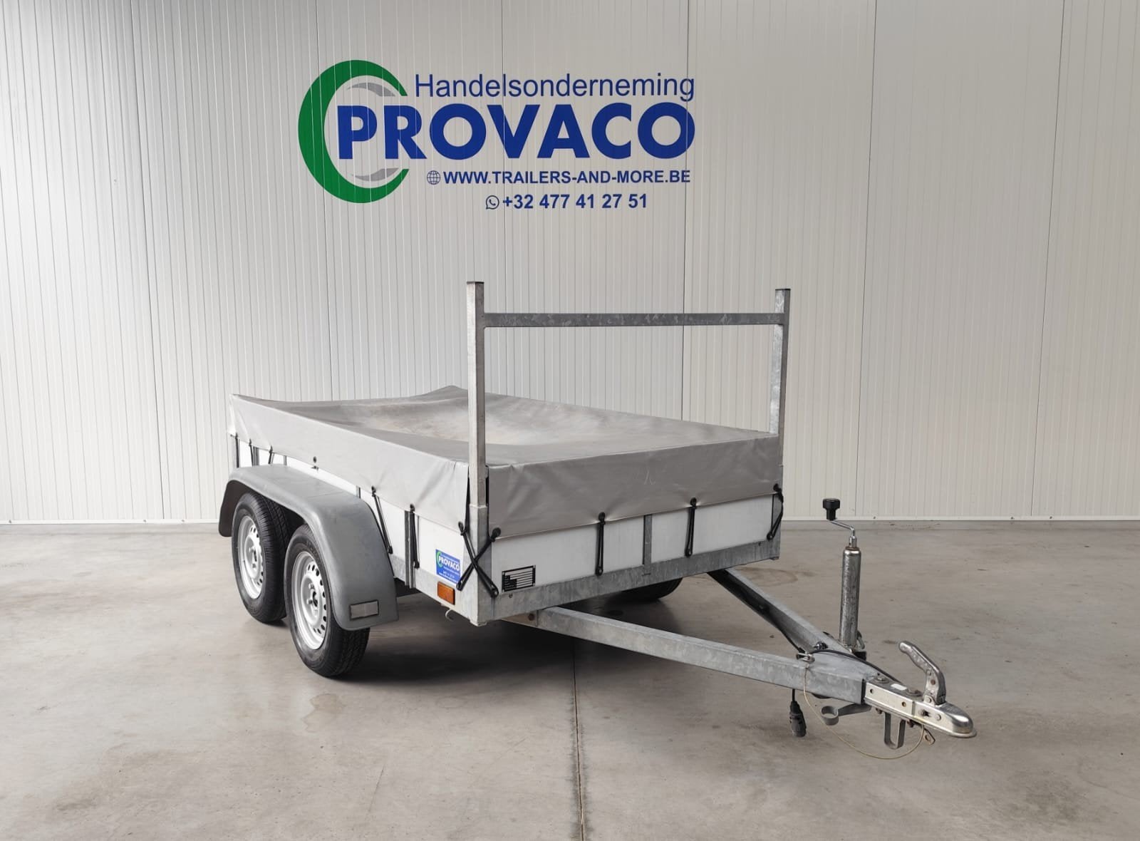 Dubbelasser 750kg keuringsvrij…perfecte staat…125x250cm, Auto diversen, Aanhangwagen-onderdelen, Ophalen
