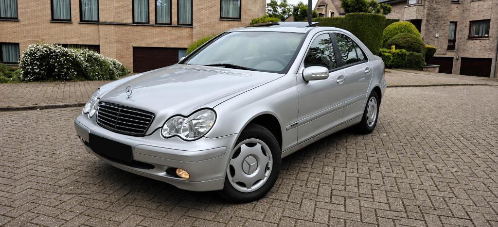 Mercedes C180 K 2003 150Km Automatique Clim Euro 4 CT BLANCO, Autos, Argent ou Gris, Achat, Beige, Entreprise