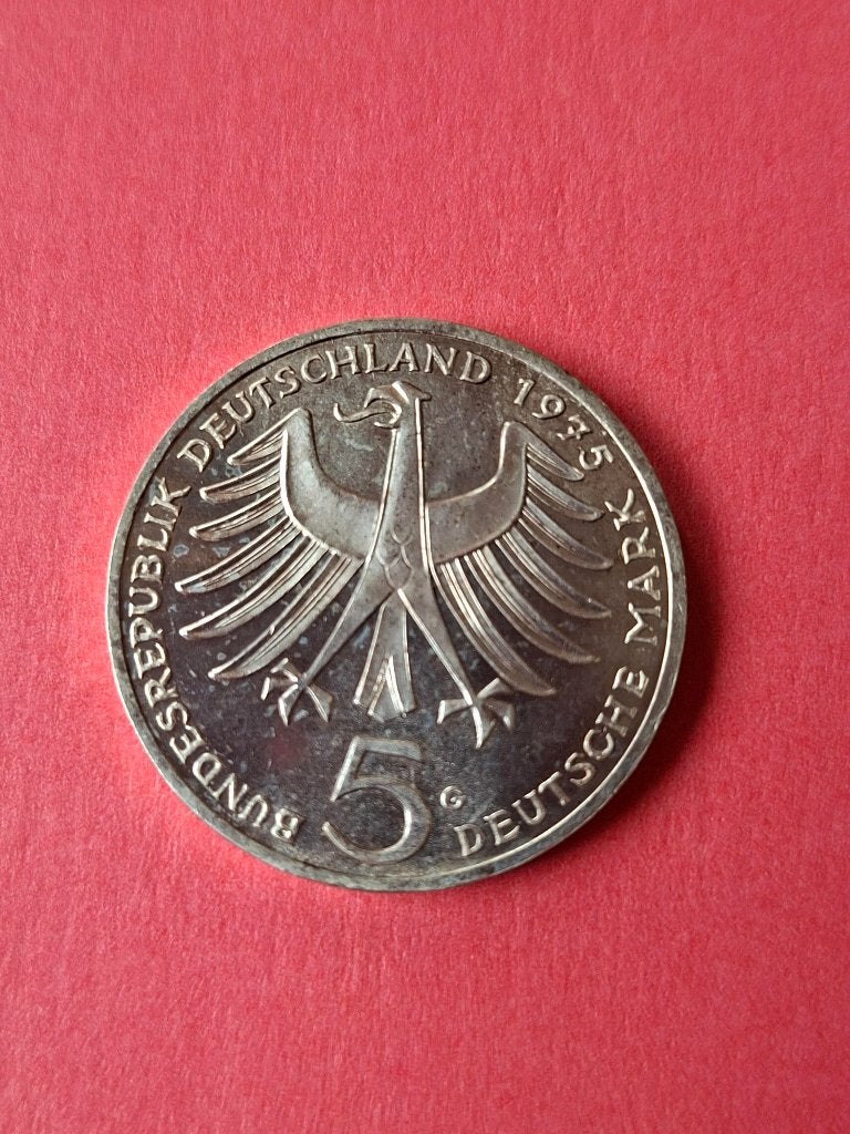1975 G Allemagne 5 marks d'argent Karlsruhe Albert Schweizer, Envoi, Allemagne, Monnaie en vrac, Argent