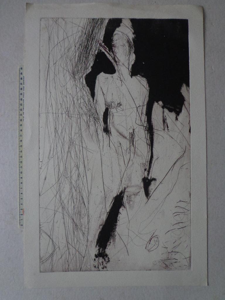 Ets van Hilaire Van der Beke "Naakte vrouw", Portret, Ophalen of Verzenden, Origineel, 1950 - 1999